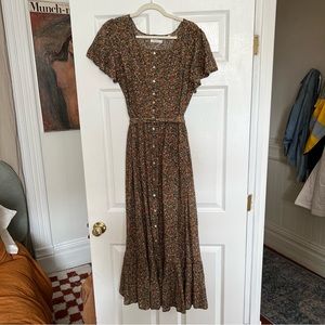 Doen Marfa Dress in Yellow Laurel Canyon Rose